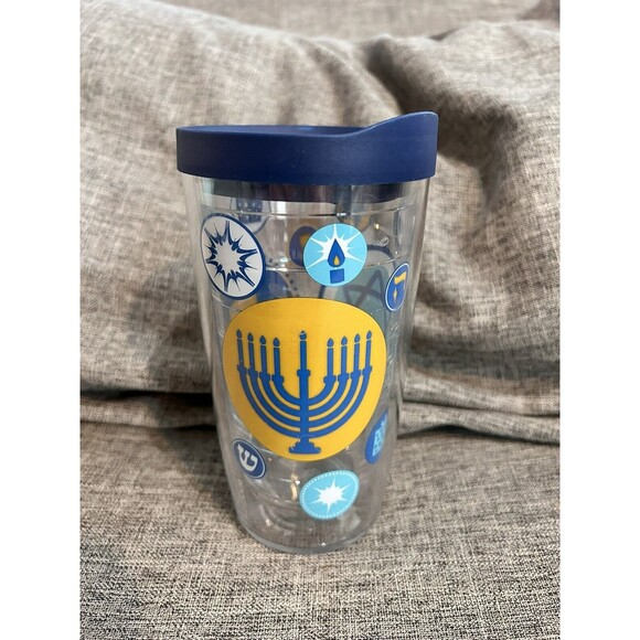 Tervis Tumbler Hanukkah Menorah Dreidel 16 oz Tumbler with Lid Cup - Picture 1 of 7